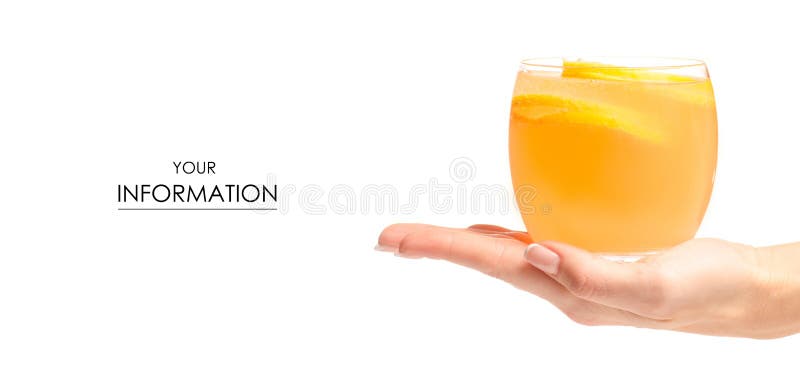Um vidro do teste padrão disponivel do limão alaranjado da limonada fotos de stock royalty free