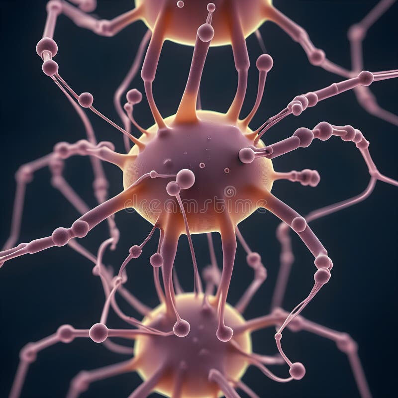 The image shows a close-up, highly detailed rendering of what appears to be a virus or microscopic organism. It has a central spherical body with numerous protruding elements that resemble tentacles or spikes. Each protrusion ends with a smaller, rounded structure, which might be intended to represent the protein structures viruses use to attach to host cells. The color palette is monochromatic, featuring shades of pink and purple, which gives it a somewhat synthetic look. This could be an artist& x27;s interpretation of a virus, possibly designed for educational or illustrative purposes. AI generated. The image shows a close-up, highly detailed rendering of what appears to be a virus or microscopic organism. It has a central spherical body with numerous protruding elements that resemble tentacles or spikes. Each protrusion ends with a smaller, rounded structure, which might be intended to represent the protein structures viruses use to attach to host cells. The color palette is monochromatic, featuring shades of pink and purple, which gives it a somewhat synthetic look. This could be an artist& x27;s interpretation of a virus, possibly designed for educational or illustrative purposes. AI generated