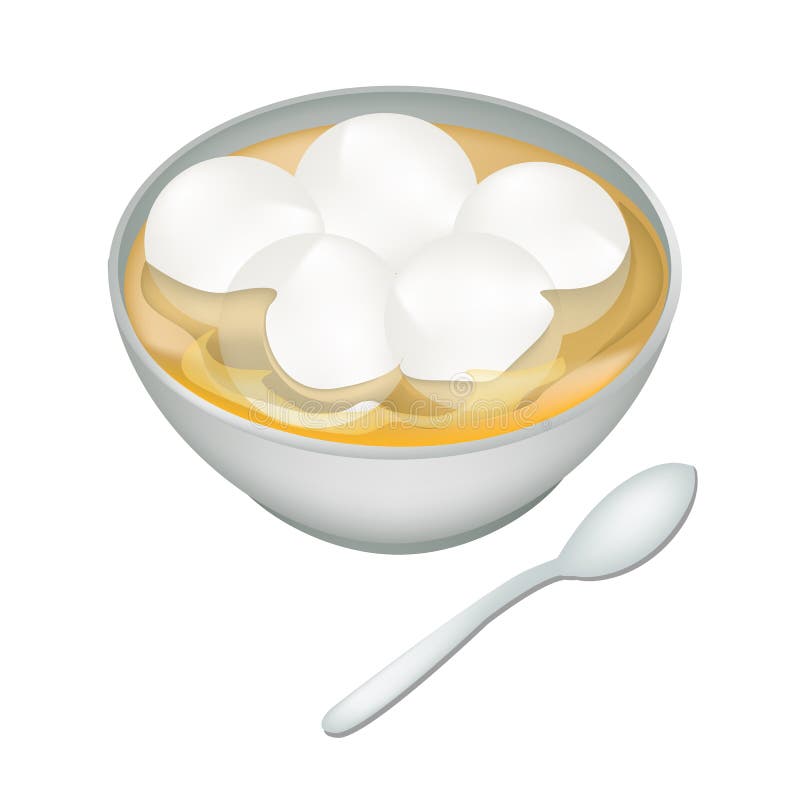 Uma bacia de bolinhas de massa doces em Ginger Tea ilustração do vetor Uma bacia de bolinhas de massa doces em Ginger Tea ilustração do vetor