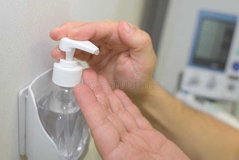 Uma bomba do sanitizer da mão fotografia de stock Uma bomba do sanitizer da mão fotografia de stock