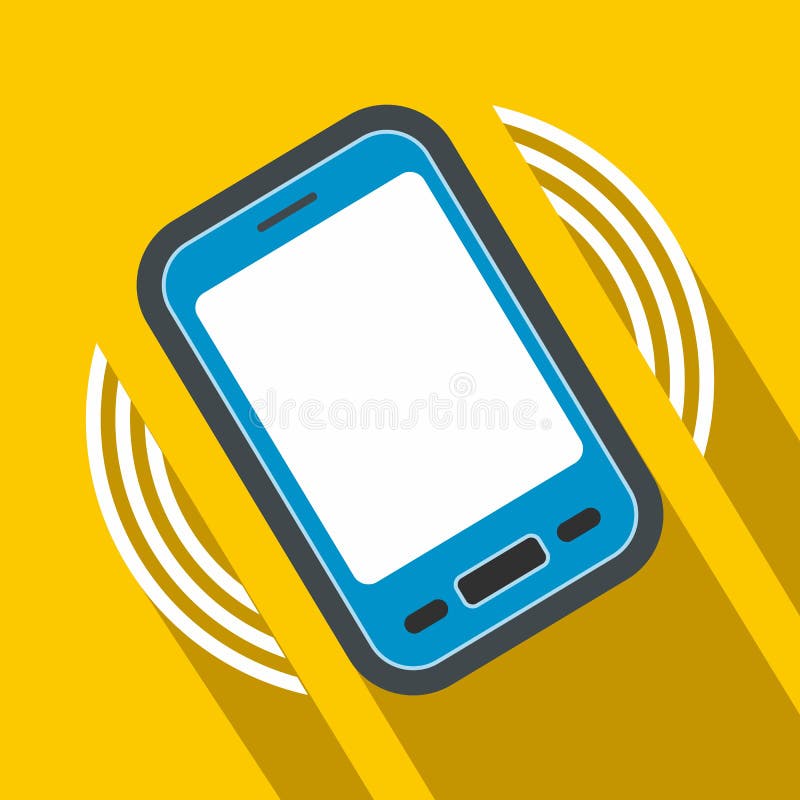 Uma chamada entrante ao ícone liso do telefone ilustração do vetor Uma chamada entrante ao ícone liso do telefone ilustração do vetor