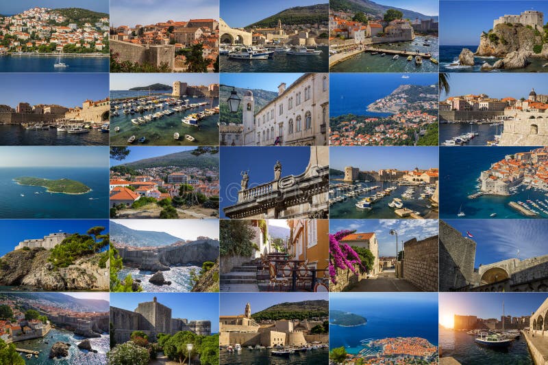 Uma colagem das fotos da cidade de Dubrovnik Cro?cia imagem de stock royalty free Uma colagem das fotos da cidade de Dubrovnik Cro?cia imagem de stock royalty free