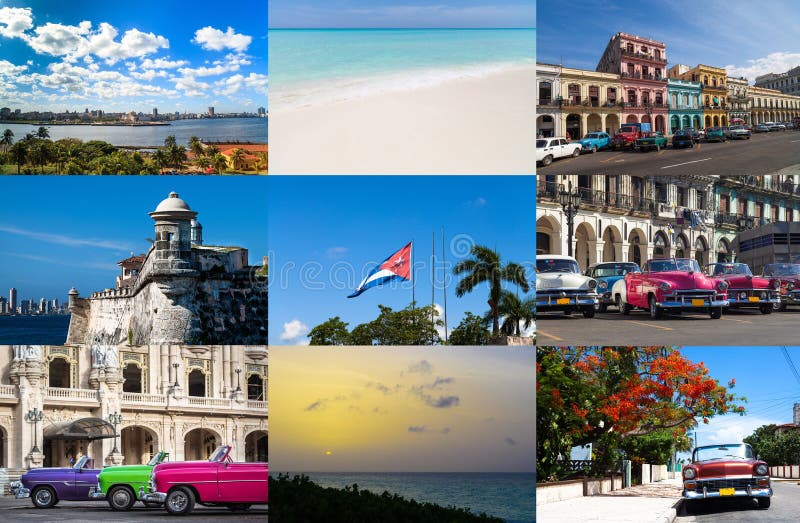 Uma colagem de Havana Cuba imagens de stock