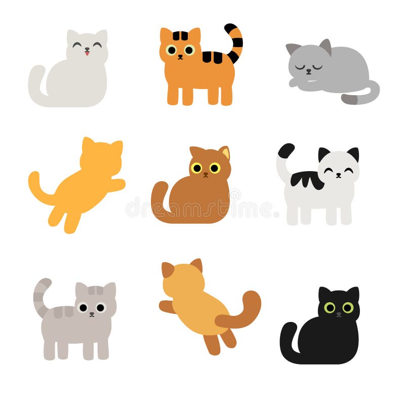 Uma Coleção De Imagens De Desenho De Gatos Para Web Design E