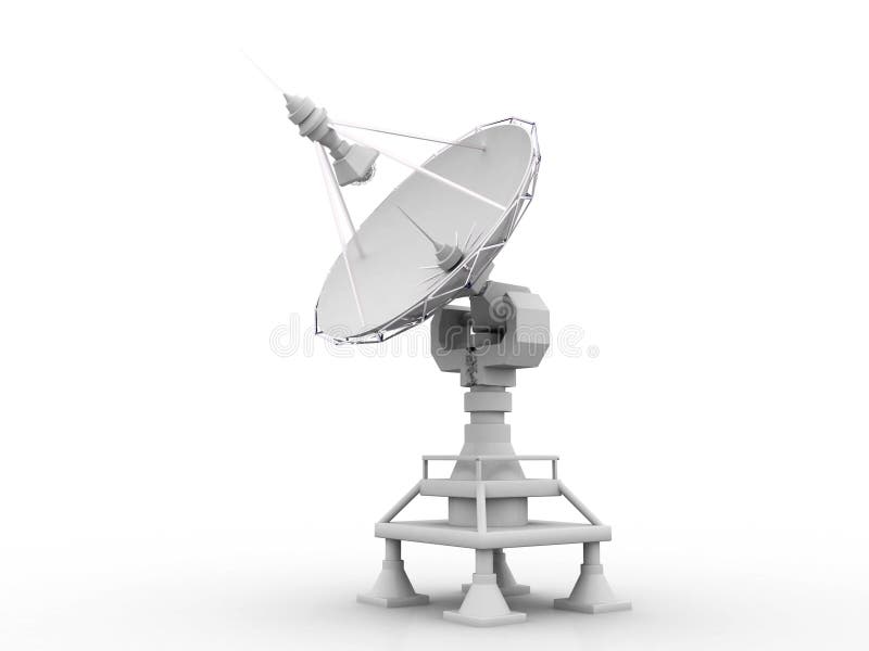 Uma comunicação global com o satélite, rendição 3d ilustração stock