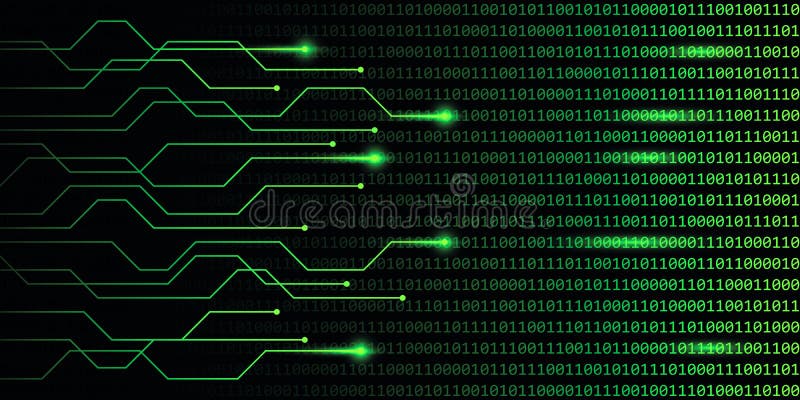 Uma comunicação verde do código binário de tecnologia digital da Web ilustração stock Uma comunicação verde do código binário de tecnologia digital da Web ilustração stock