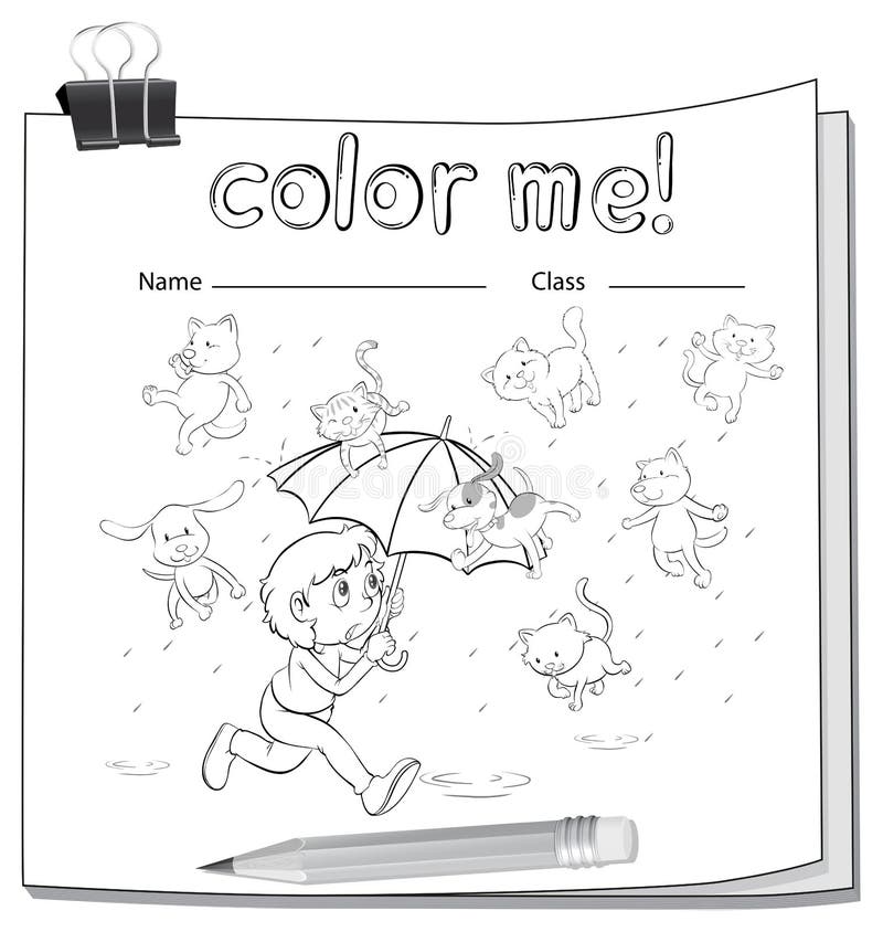 Uma folha com gatos e cães ilustração stock Uma folha com gatos e cães ilustração stock