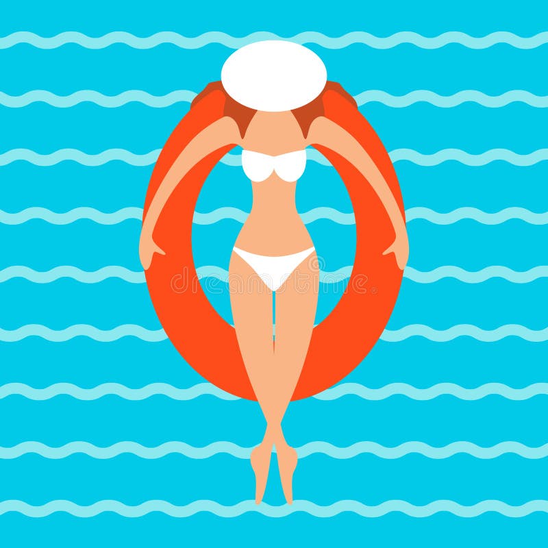 Uma jovem mulher em um biquini ilustração stock Uma jovem mulher em um biquini ilustração stock