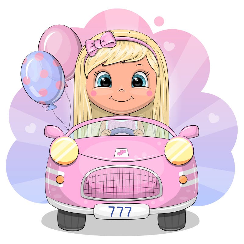 Boneca lol de vetor fofo com cabelo preto e rosa e grandes olhos