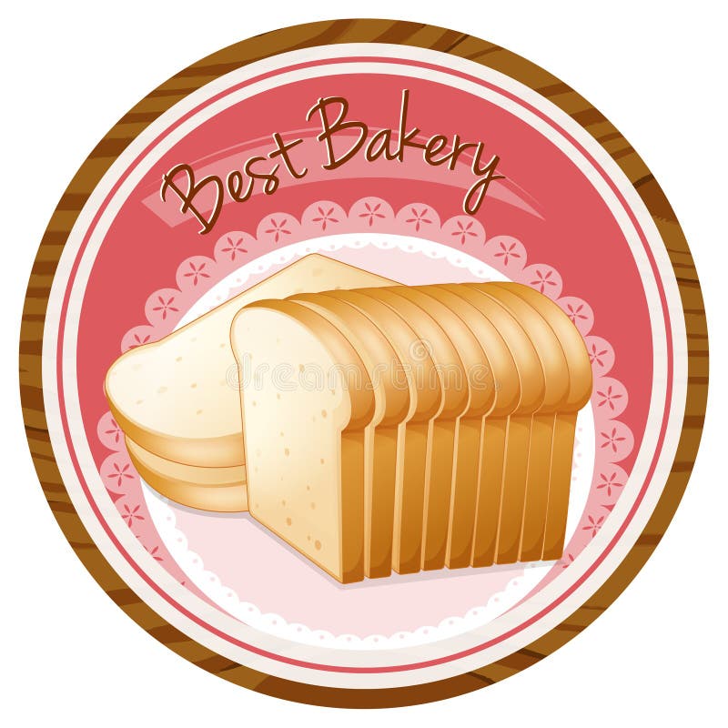Uma melhor etiqueta da padaria com um naco de pão ilustração stock Uma melhor etiqueta da padaria com um naco de pão ilustração stock