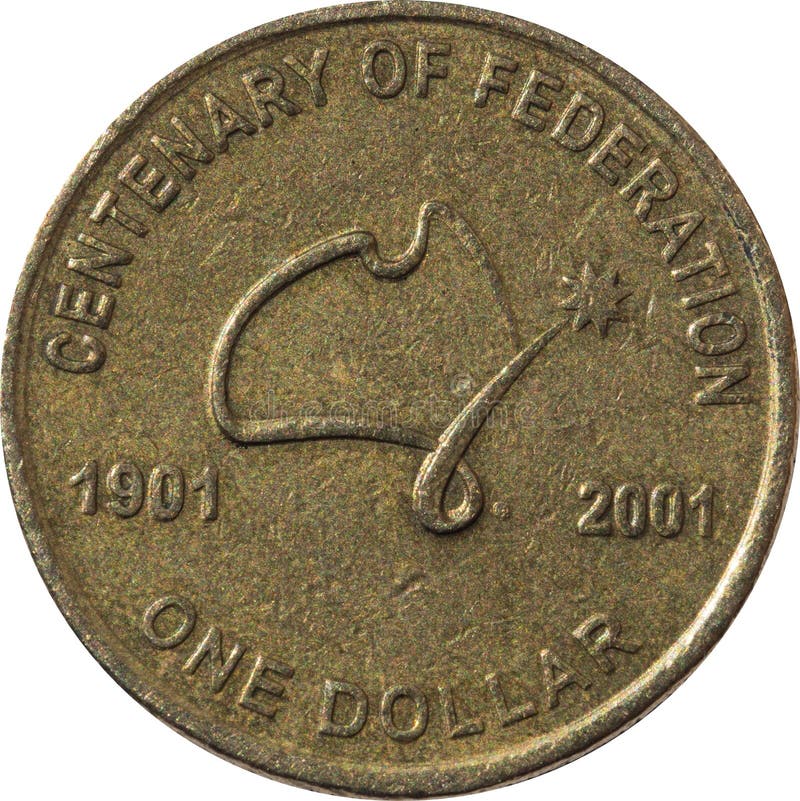 Uma moeda de cobre australiana do dólar o centenário do ano 1901 - 2001 da federação fotos de stock royalty free Uma moeda de cobre australiana do dólar o centenário do ano 1901 - 2001 da federação fotos de stock royalty free