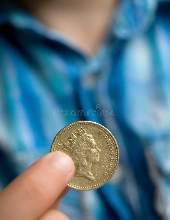 Uma moeda de libra imagem de stock Uma moeda de libra imagem de stock