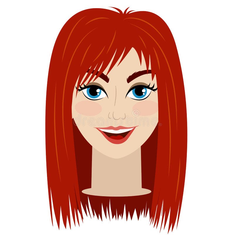 Baixe Personagem de desenho animado sorridente com cabelo vermelho e olhos  azuis PNG - Creative Fabrica