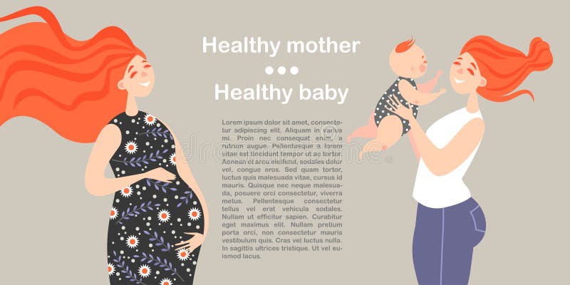 Uma mulher está esperando o nascimento do bebê Mamã feliz que joga com bebê ilustração do vetor Uma mulher está esperando o nascimento do bebê Mamã feliz que joga com bebê ilustração do vetor