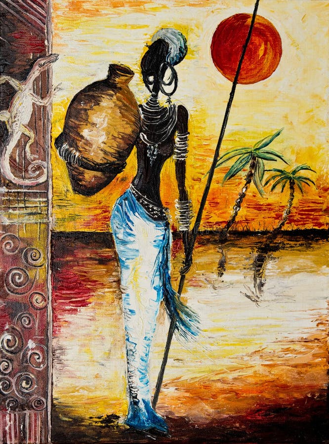 Detalhes de pintura africana do tema