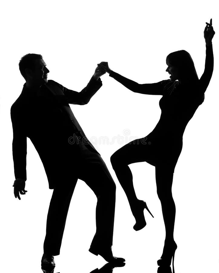 Uma rocha da dança do homem e da mulher dos pares imagem de stock royalty free Uma rocha da dança do homem e da mulher dos pares imagem de stock royalty free