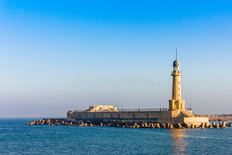 Uma vista do farol em Alexandria, Egito fotografia de stock royalty free Uma vista do farol em Alexandria, Egito fotografia de stock royalty free