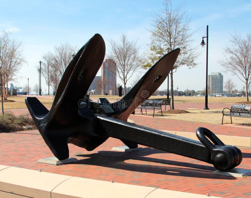 An Anchor that has seen the last of its sailing days, Town Point Park Norfolk, Virginia. An Anchor that has seen the last of its sailing days, Town Point Park Norfolk, Virginia.
