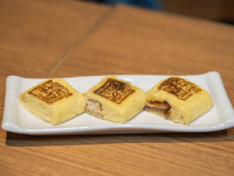 Umaki Japanese Eel Rolled Omelette royalty free stock images Umaki Japanese Eel Rolled Omelette royalty free stock images