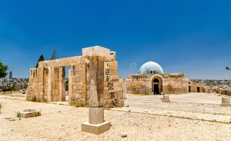 Umayyad-Palast an der Amman-Zitadelle lizenzfreie stockfotos Umayyad-Palast an der Amman-Zitadelle lizenzfreie stockfotos