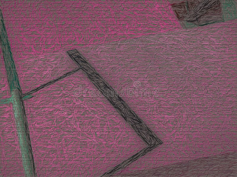 Umbre abstracte și forme pe cărămizi roz. Rampă roz, texturată și colorată, într-un parc de patine, creând un abstract de forme și texturi de linii.