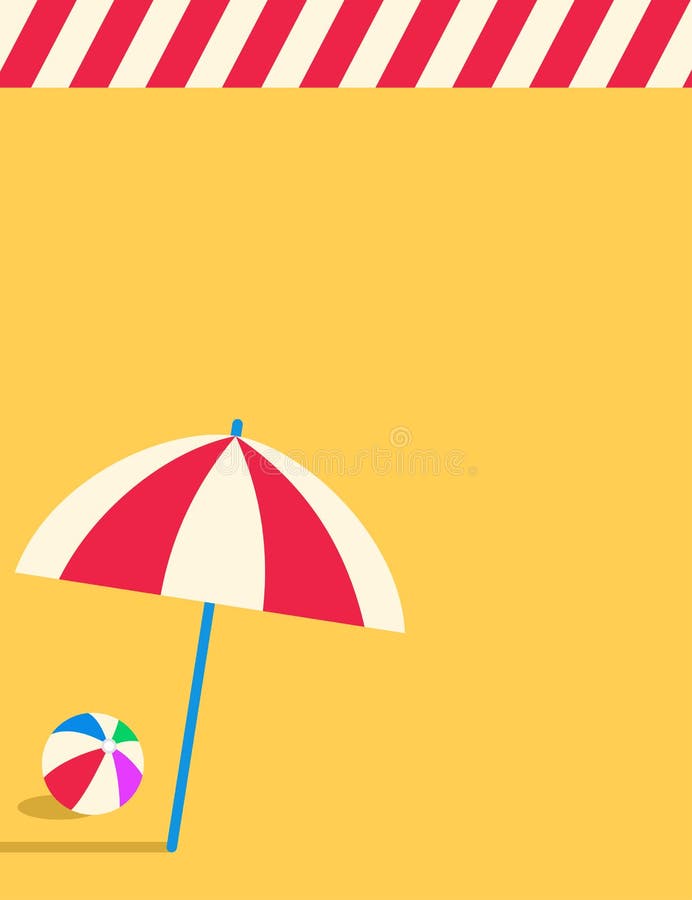 Umbrella and Beach Ball Poster Stock Vector Illustration of travel