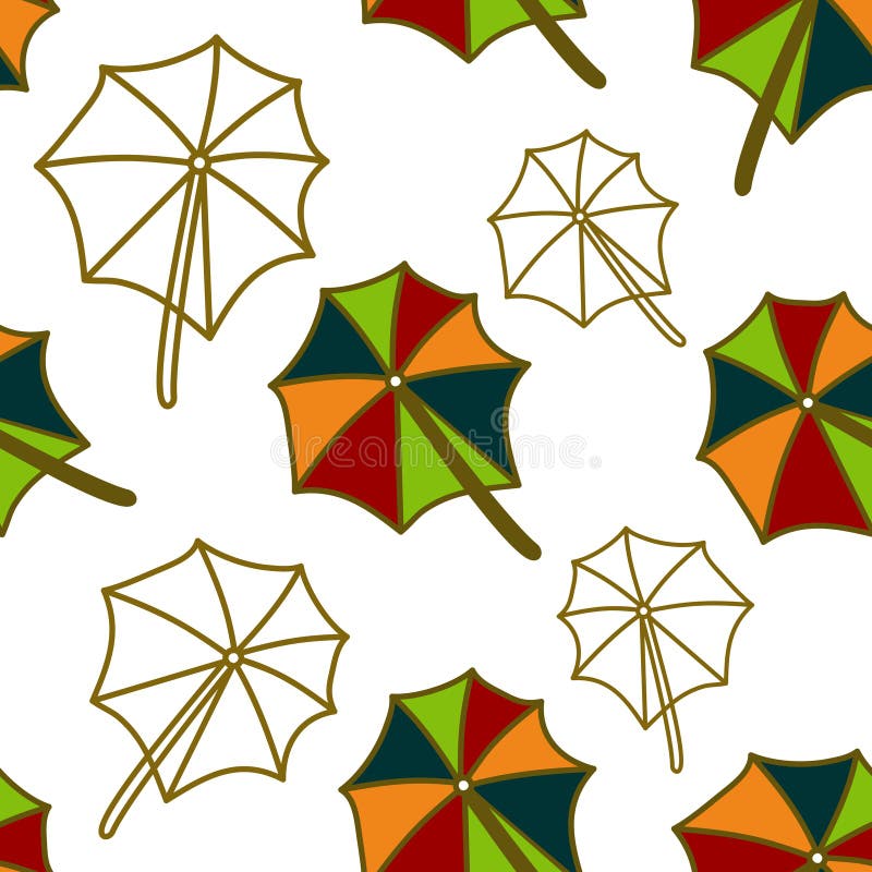 Umbrella Beach Pattern Seamless Design Template Vector Stock Vector