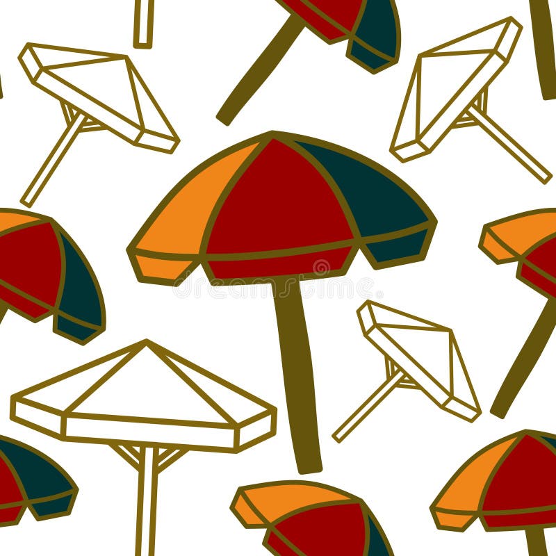 Umbrella Beach Pattern Seamless Design Template Vector Stock Vector