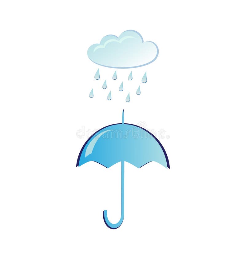 Umbrella and Cloud with Rain Stock Vector Illustration of nature