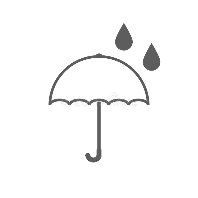 Vector Umbrella Icon. Vector White Illustration On Black Background