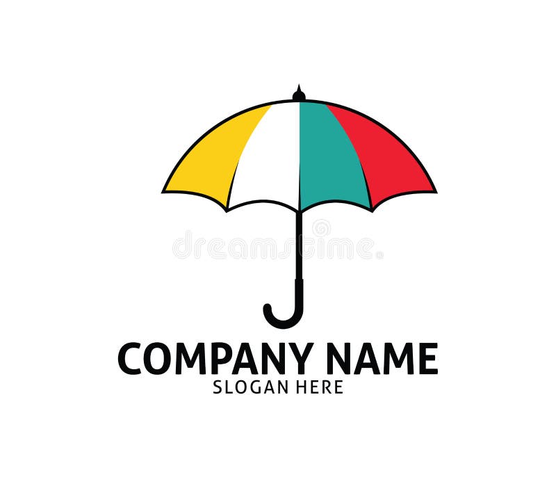 Umbrella Illustration Protection Logo Design Stock Illustration