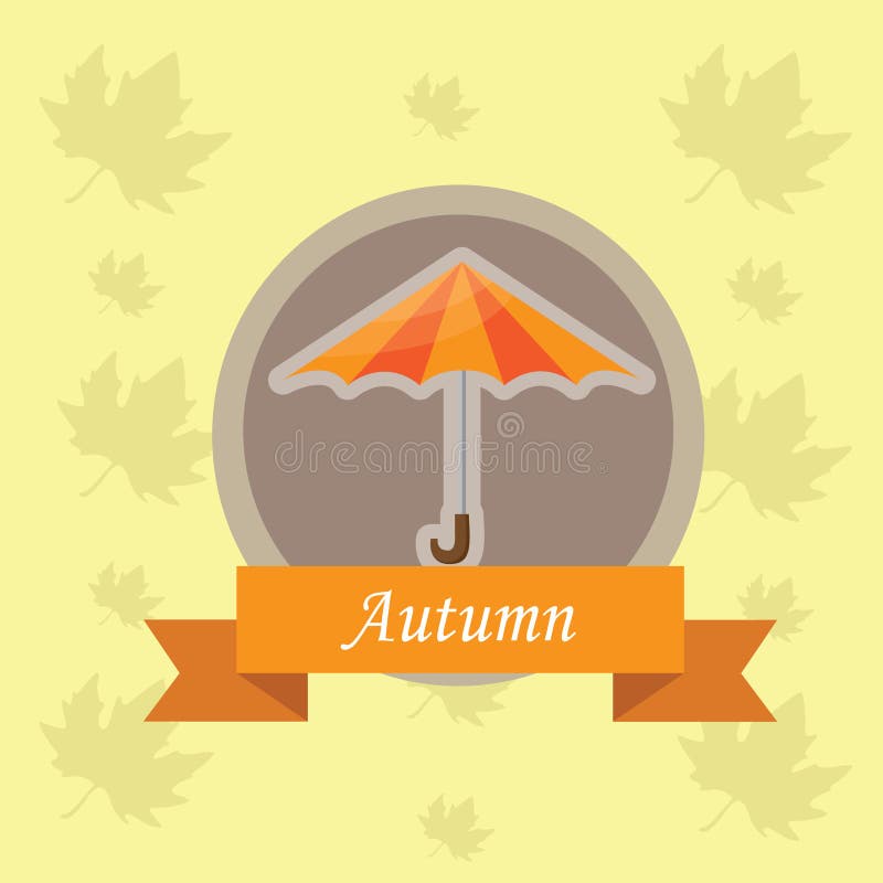 Umbrella Label. Vector Illustration Decorative Design Stock Vector