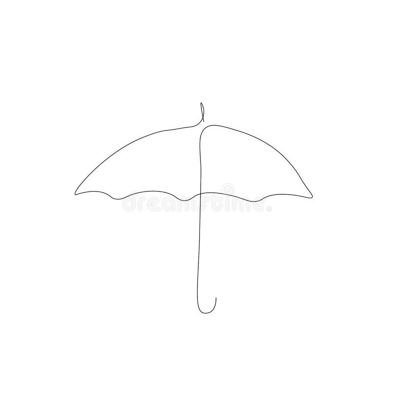 Umbrella Line Drawing Vector Illustration Stock Vector Illustration