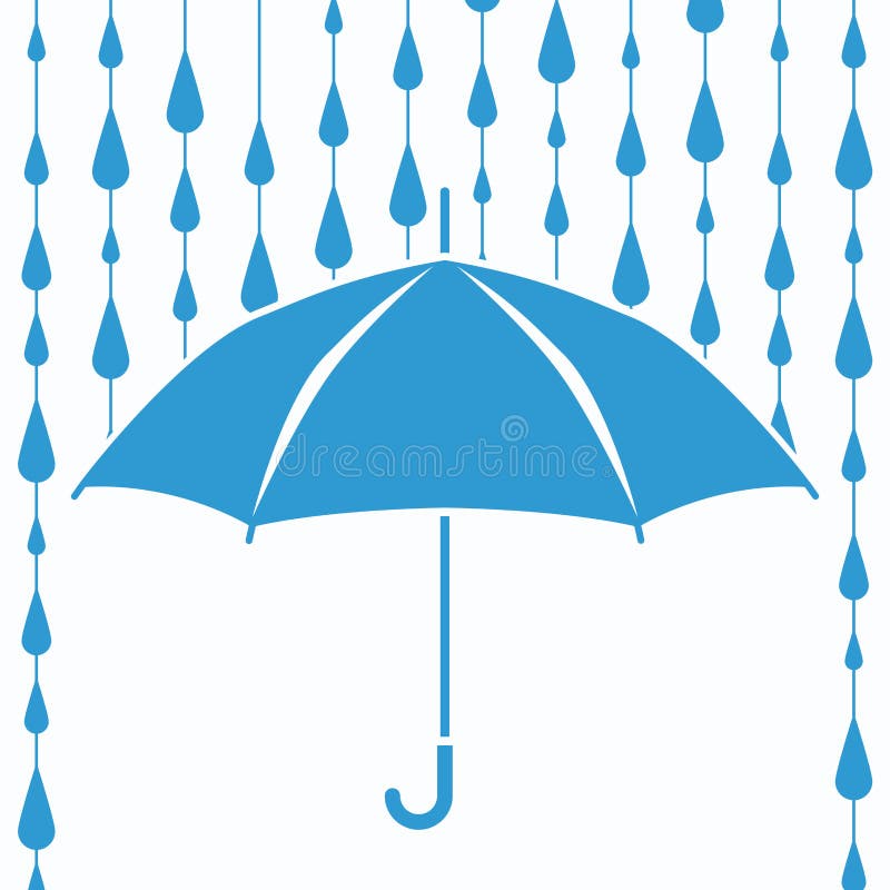 Vector Umbrella Protection from Rain Drops Stock Vector - Illustration ...