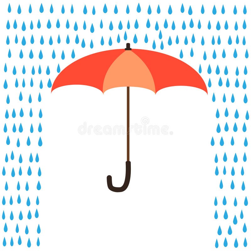 Umbrella Protection from Rain Stock Vector - Illustration of season ...