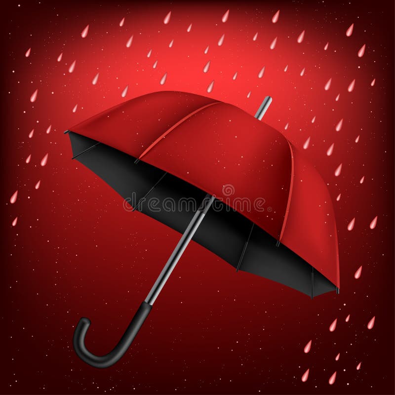 Umbrella Red Rain Background Stock Vector Illustration of protection