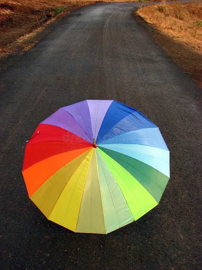Umbrella Road stock image. Image of lost, still, colorful 5427631