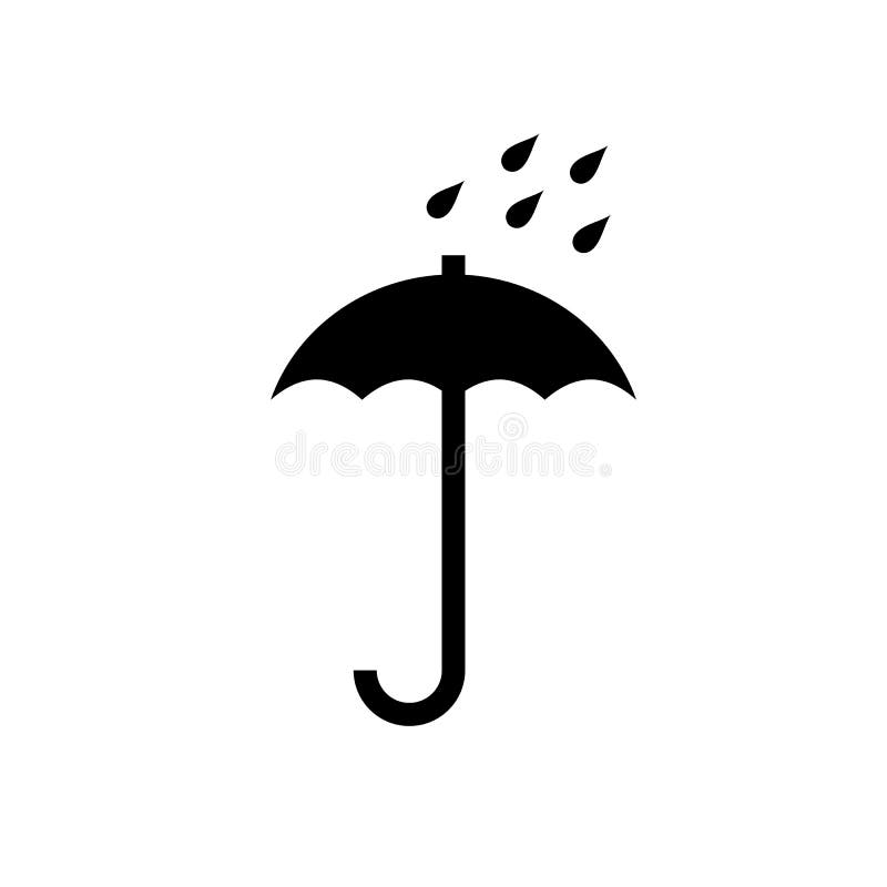 The Umbrella Sign with Drops Means Keep Away from Moisture. Stock ...