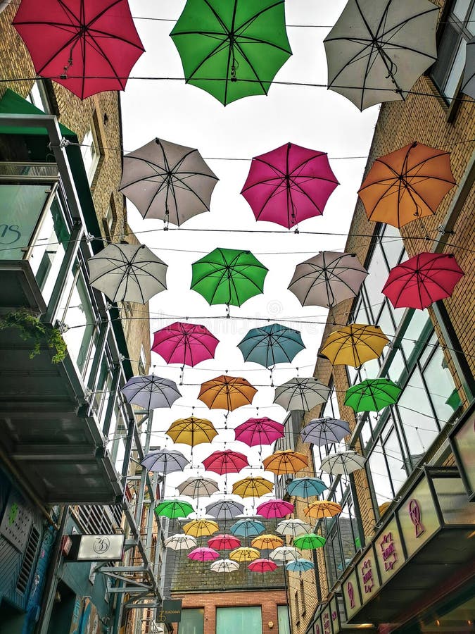 Umbrellas On The Street Of New York City In America. New York Is A City