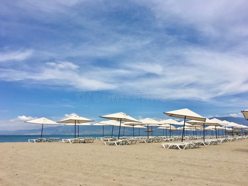 Umbrellas at the Beach Club Stock Photo Image of exotic, romantic