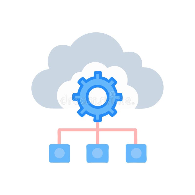 Umfassendes Cloud-Orchestersymbol lizenzfreie abbildung