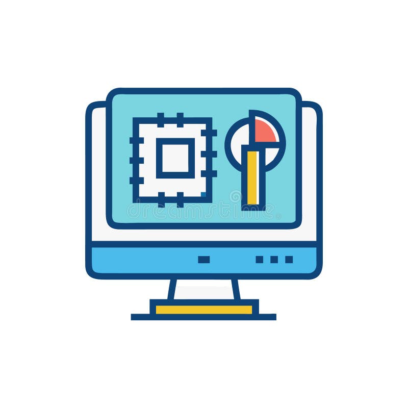 Umfassendes Symbol für computergestütztes Design lizenzfreie abbildung