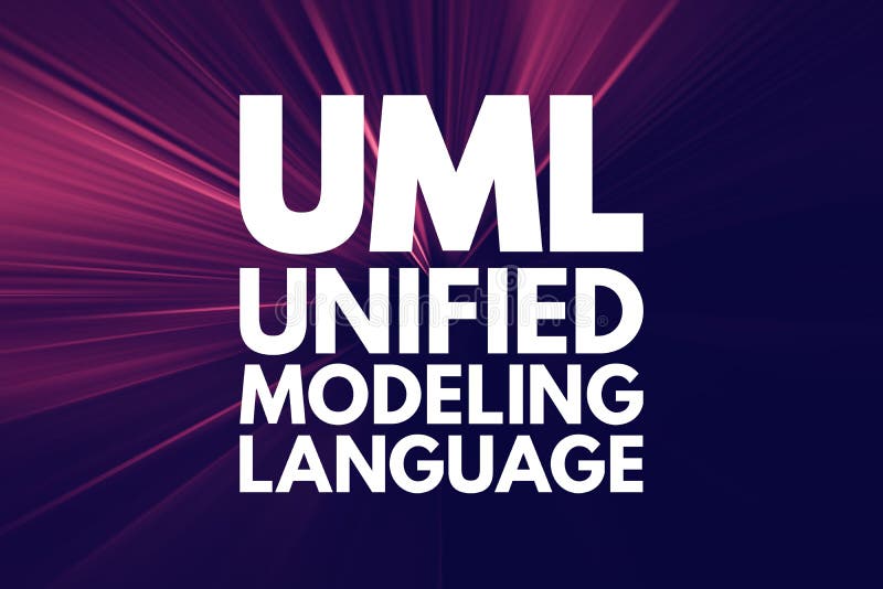 UML - Unified Modeling Language acronym, technology concept background stock illustration