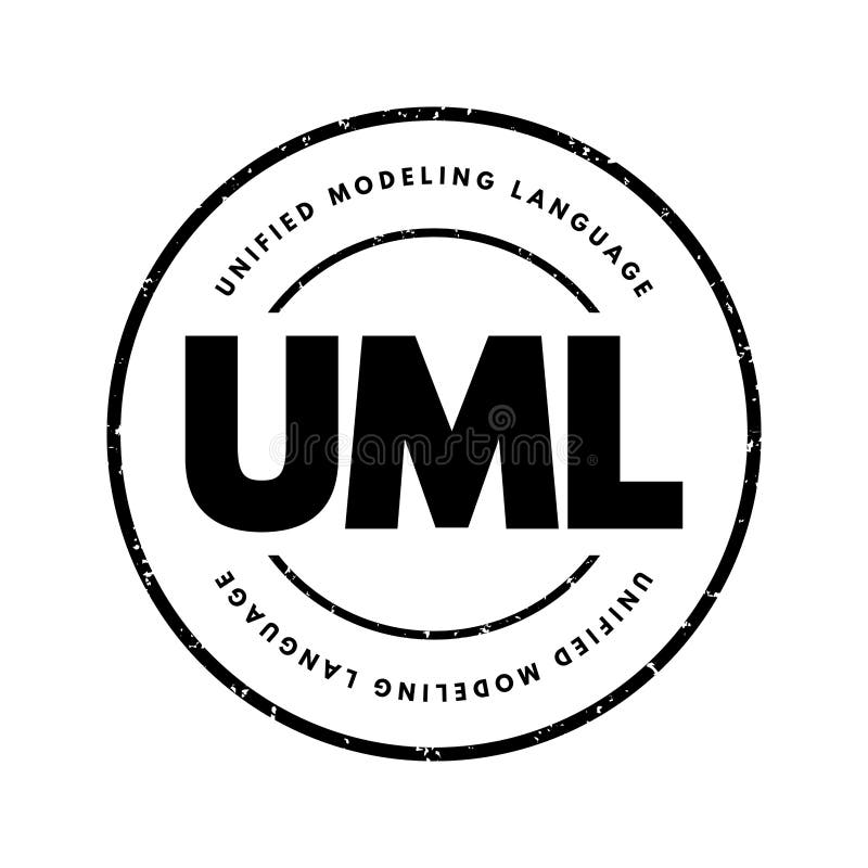 UML Unified Modeling Language - general-purpose, developmental, modeling language in the field of software engineering, acronym stock illustration