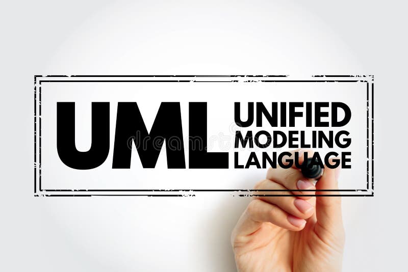 UML Unified Modeling Language - general-purpose, developmental, modeling language in the field of software engineering , acronym text stamp concept background. UML Unified Modeling Language - general-purpose, developmental, modeling language in the field of software engineering , acronym text stamp concept background