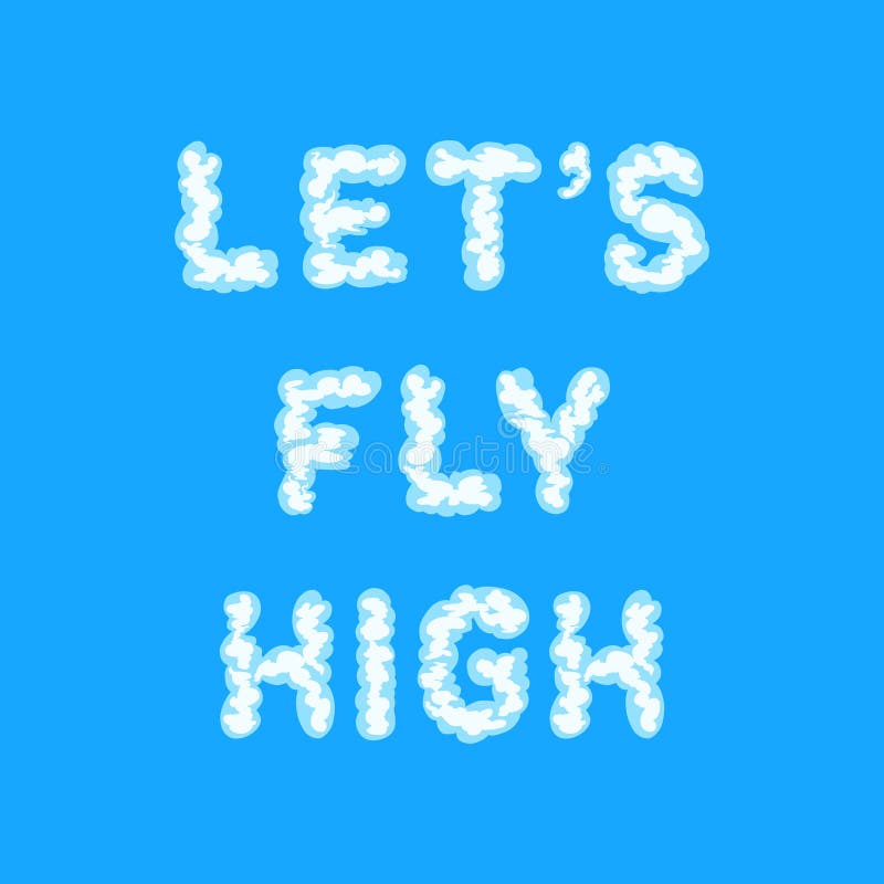 Umożliwia wykonywanie dużej oferty w programie Fluffy Cloud Style Font Vector royalty ilustracja