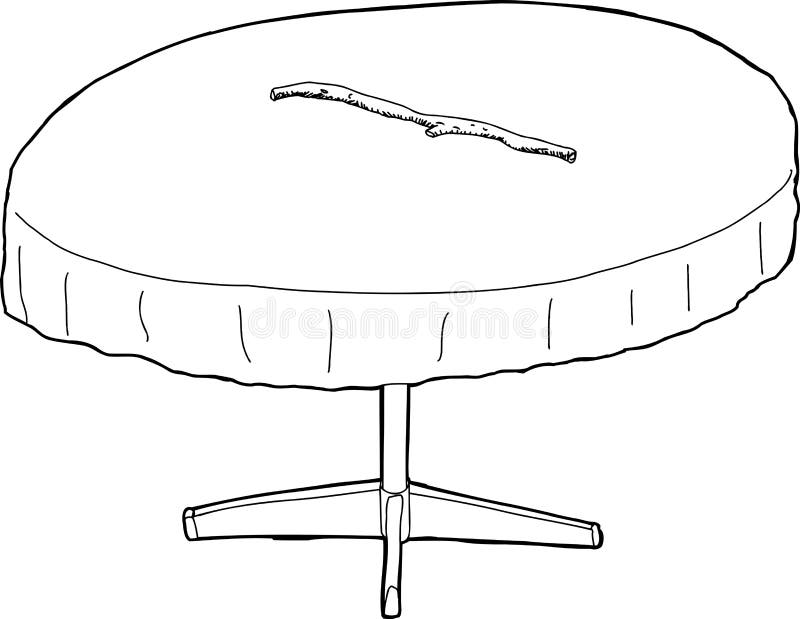Umrissene Tabelle mit Stock auf die Oberseite stock abbildung Umrissene Tabelle mit Stock auf die Oberseite stock abbildung