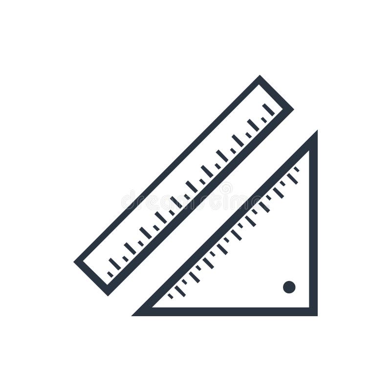 Umrisssymbol Linearstil-Zeichen für mobiles Konzept und Webdesign Symbol für einfachen Zeigervektor für Messung und Dreieck stock abbildung
