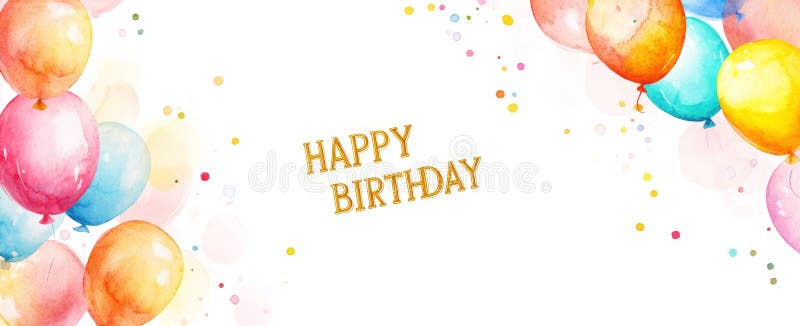 Un'affascinante cartolina di compleanno con palloncini di festa e lettere decorative. Generato dall'AI