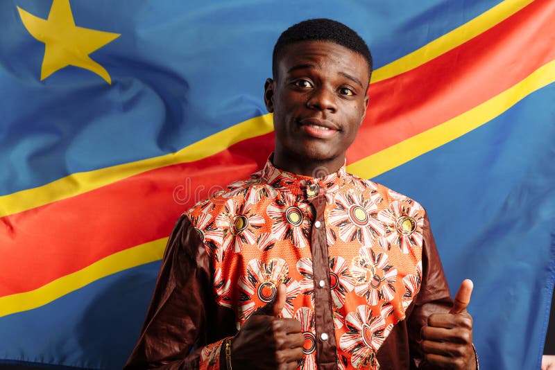 Congo Kinshasa Petit Main Agitant Drapeau